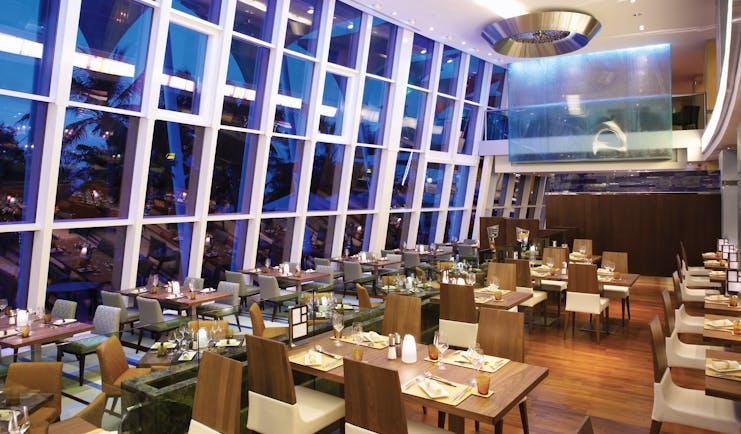 The Jumeirah Beach Hotel Dubai restaurant with large windows