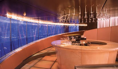 The Peninsula Hong Kong Felix American bar modern decor marble bar panoramic views