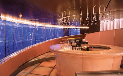 The Peninsula Hong Kong Felix American bar modern decor marble bar panoramic views