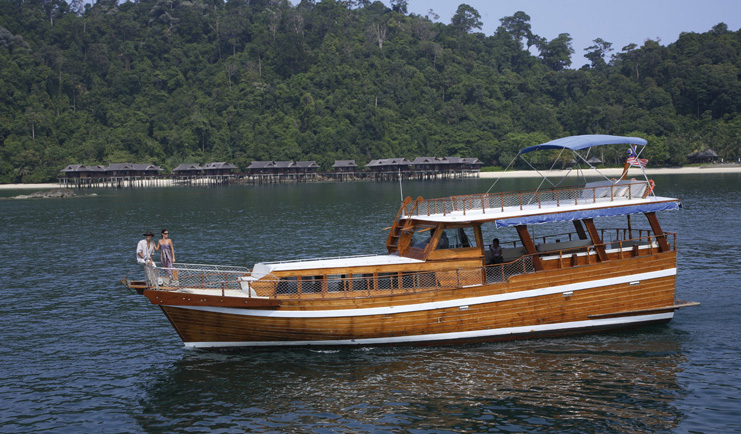 Pangkor Laut Malaysia boat traditional Malaysian boat on water