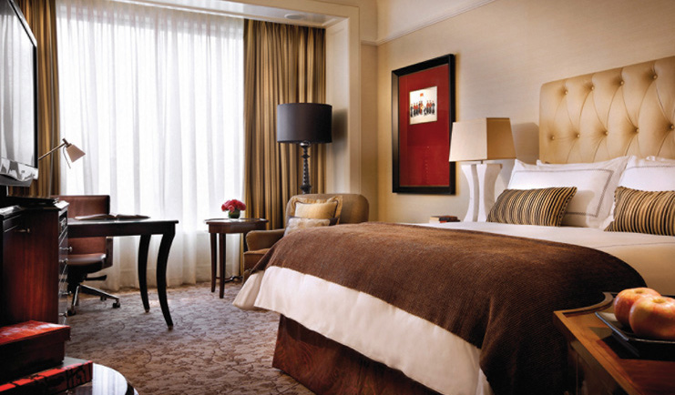 Four Seasons Singapore classic bedroom armchair writing desk