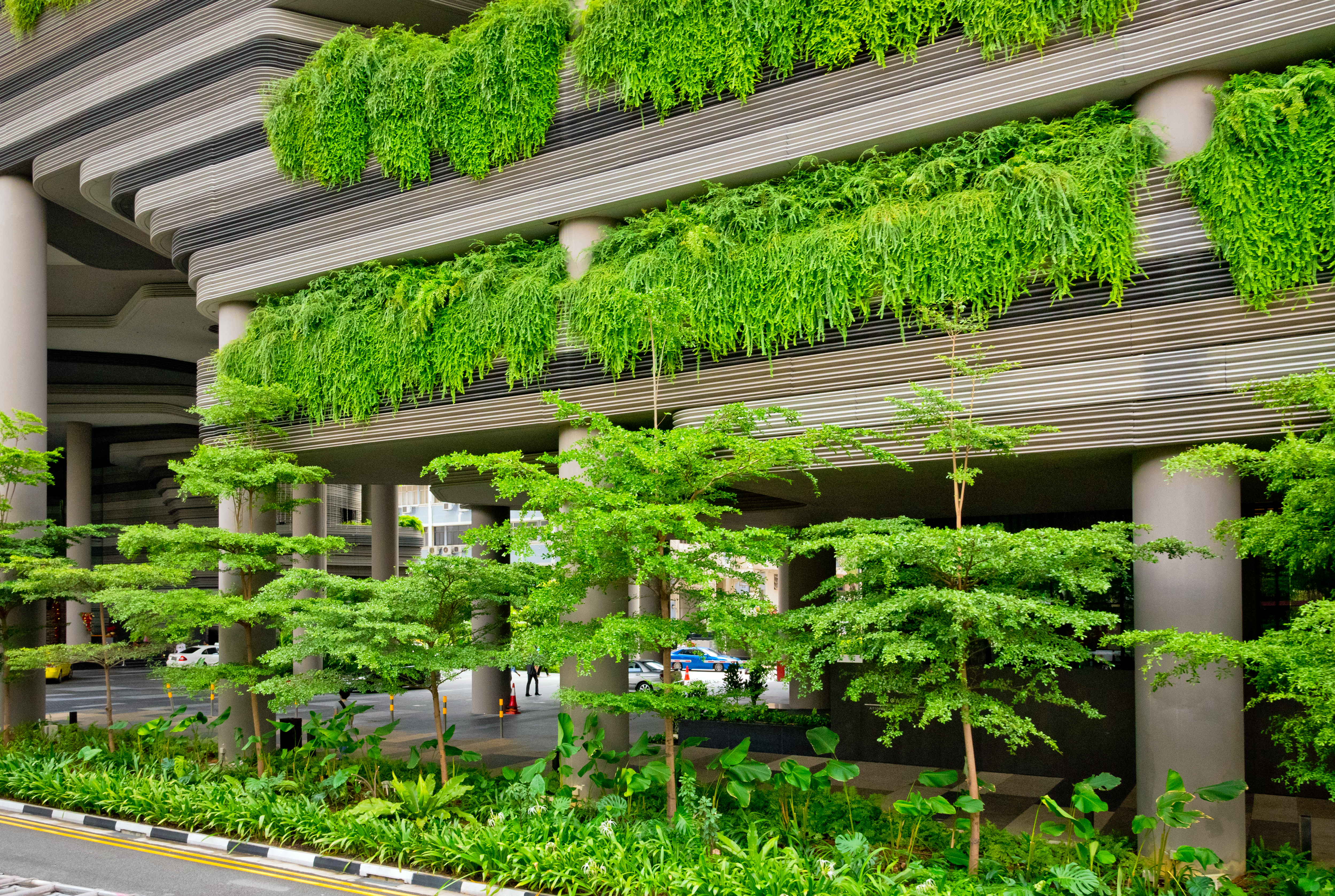 Architecture filled with green plants in Singapore