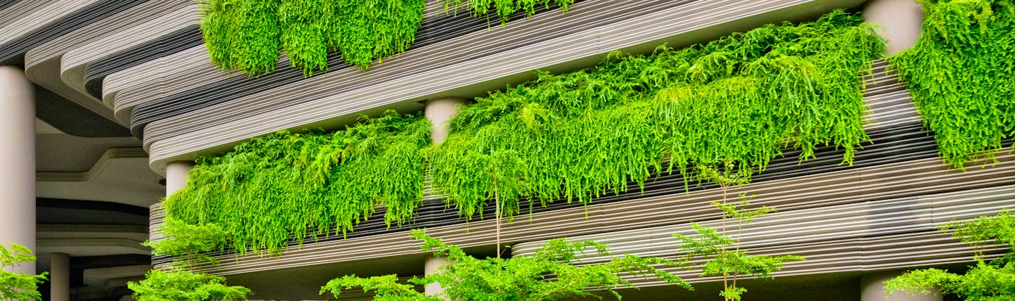 Architecture filled with green plants in Singapore
