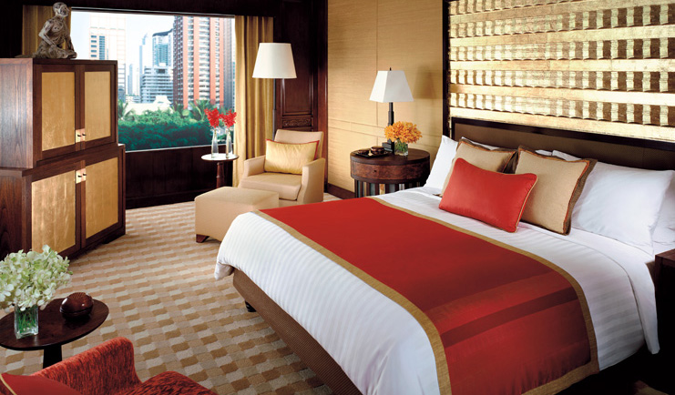 Anantara Siam Bangkok Thailand city view bedroom armchair wardrobe
