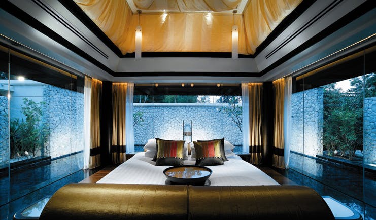 Banyan Tree Phuket Thailand double pool villa panoramic windows bedroom modern decor