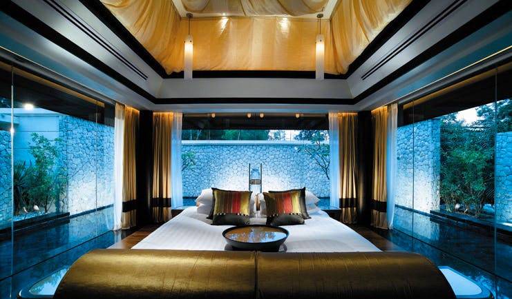Banyan Tree Phuket Thailand double pool villa panoramic windows bedroom modern decor