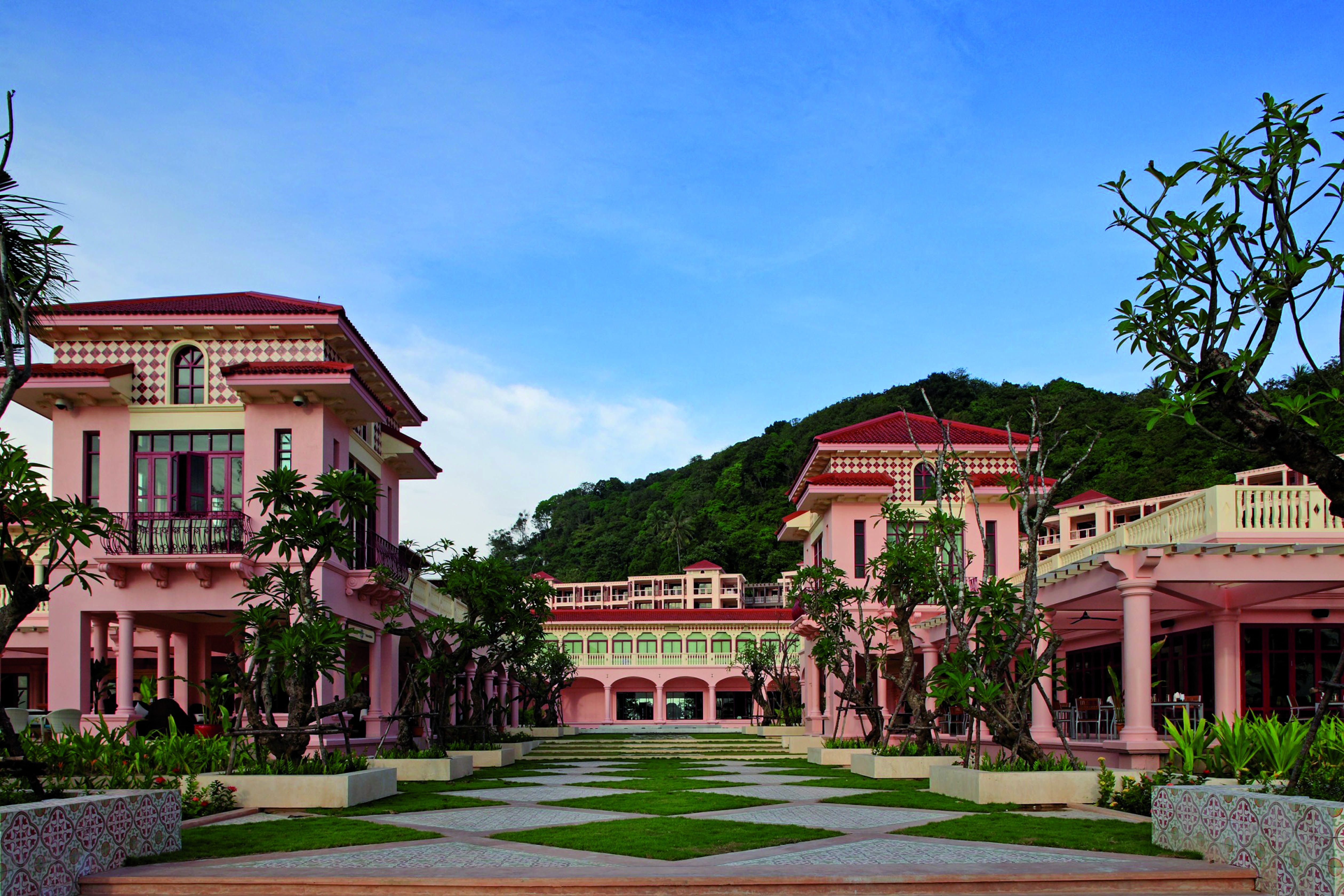 Centara Grand Beach Resort Thailand buildings colourful architecture patio trees