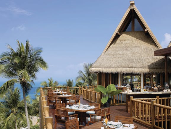 Four Seasons Koh Samui Thailand dining terrace overlooking beach