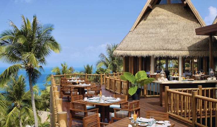 Four Seasons Koh Samui Thailand dining terrace overlooking beach