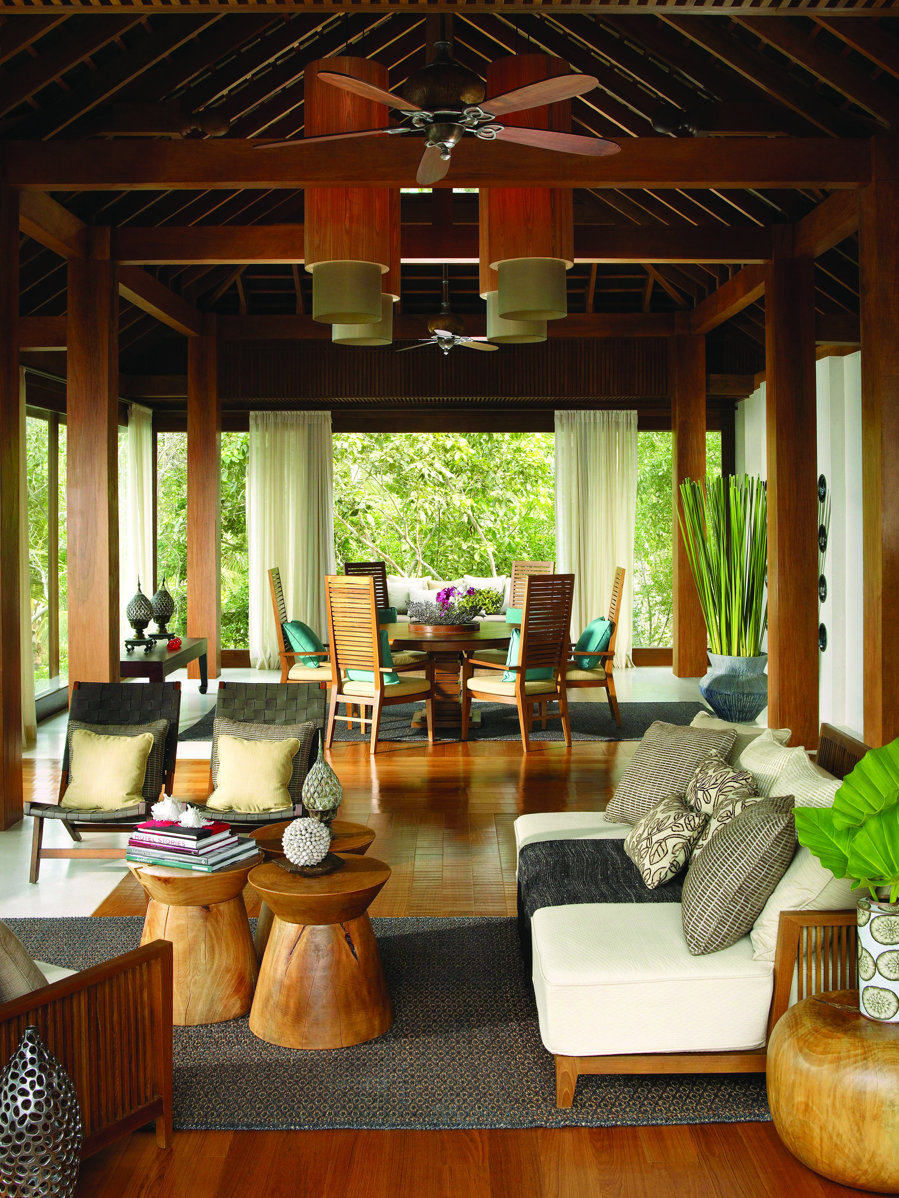 Four Seasons Koh Samui Thailand sofa dining table armchairs modern décor