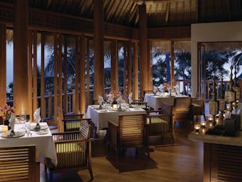 Four Seasons Koh Samui Thailand restaurant indoor dining area authentic décor