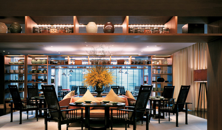 Grand Hyatt Erawan Bangkok Thailand Erawan tea room modern decor pottery collection