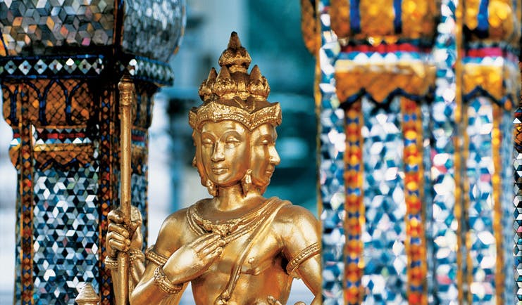 Grand Hyatt Erawan Bangkok Thailand shrine gold statue 