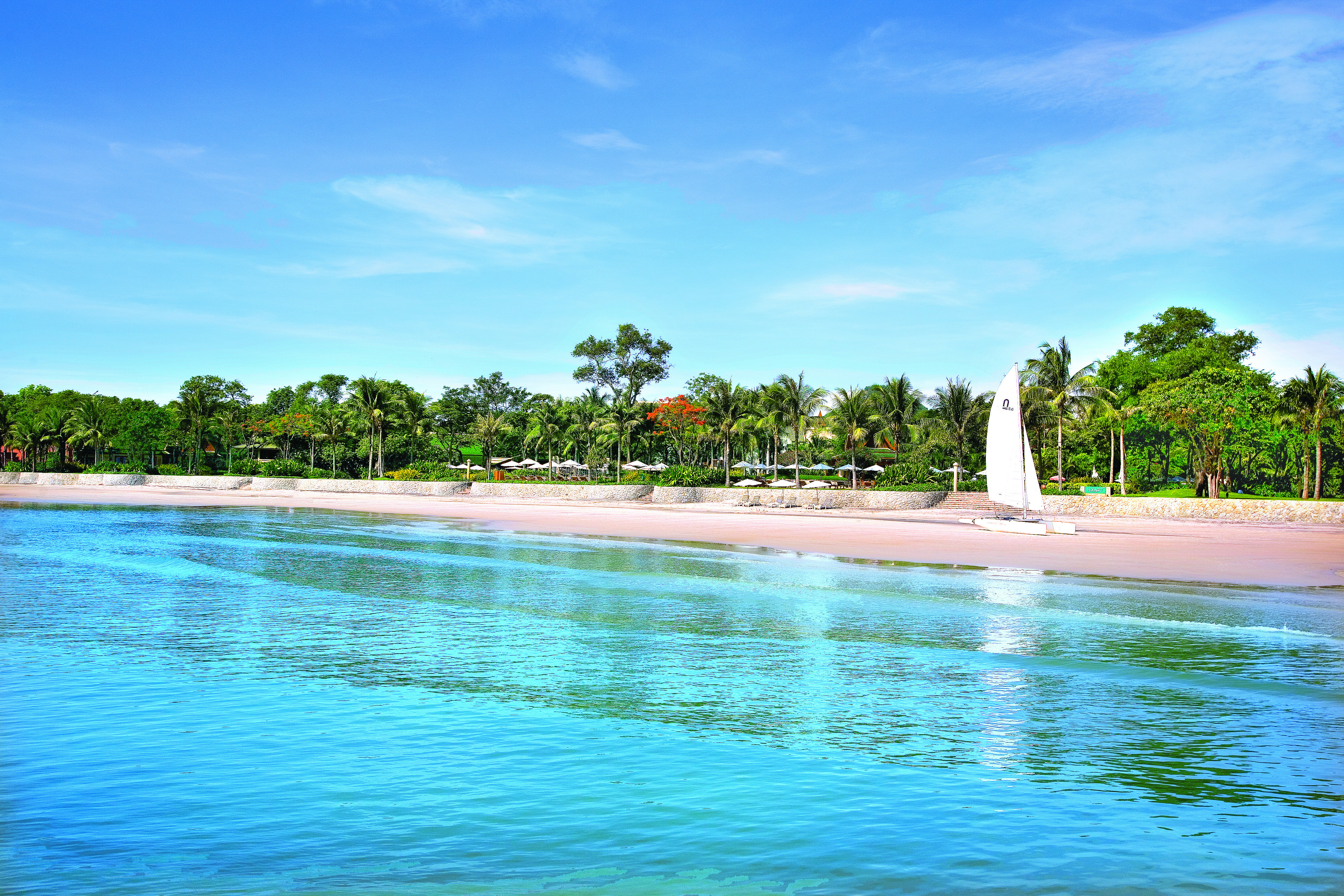 Hyatt Regency Hua Hin Thailand beach white sands clear blue ocean water