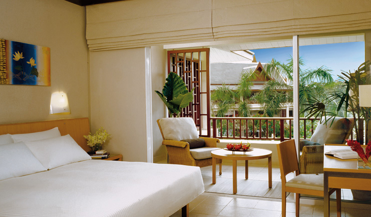 Hyatt Regency Hua Hin Thailand bedroom modern classic decor balcony with armchairs