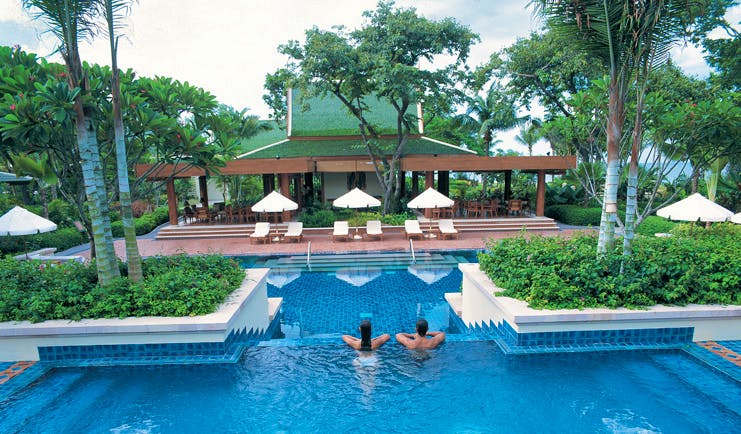 Hyatt Regency Hua Hin Thailand outdoor pool complex gardens loungers 