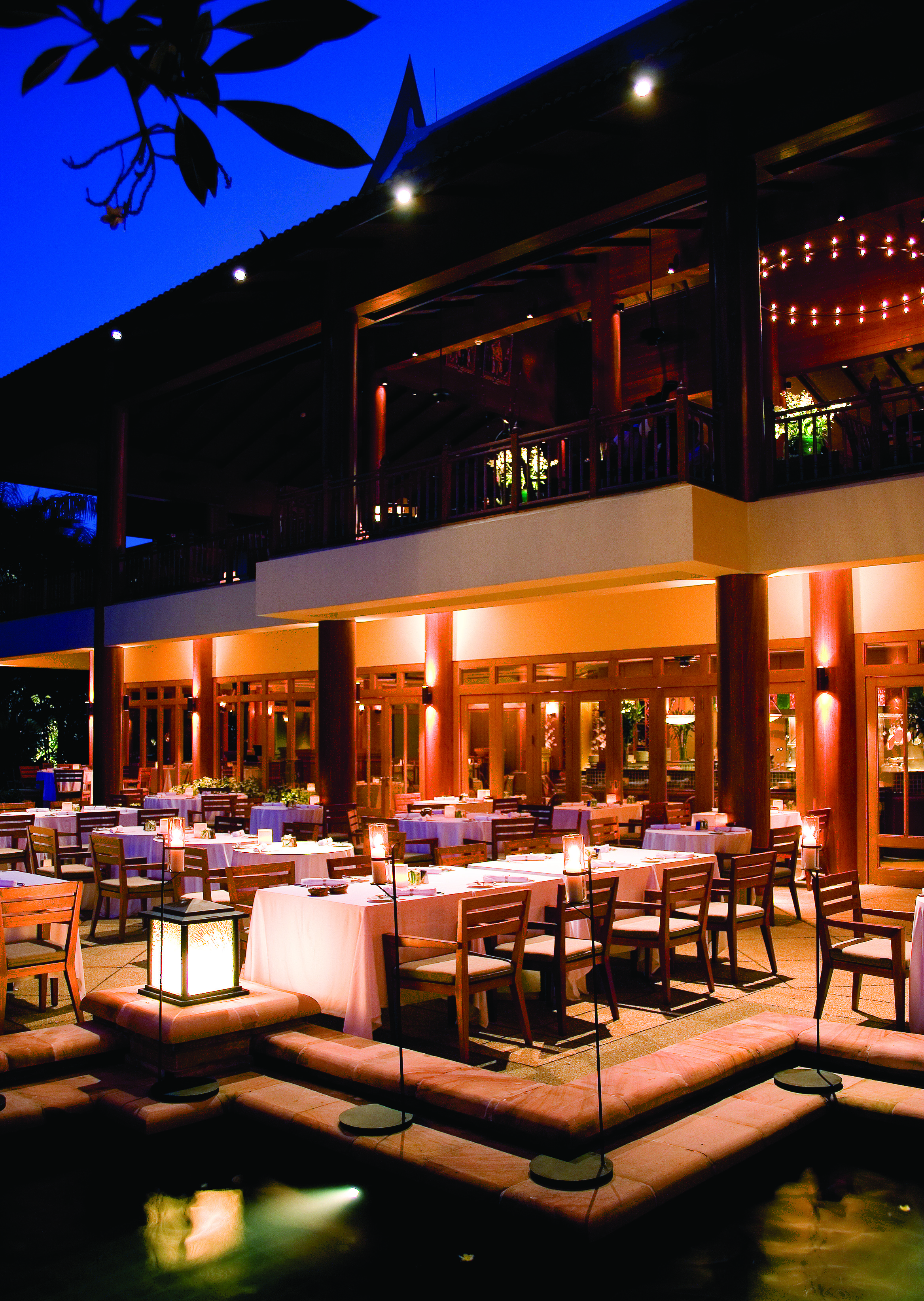 Hyatt Regency Hua Hin Thailand restaurant at night indoor and outdoor dining