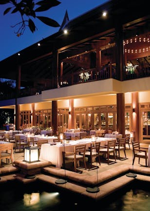 Hyatt Regency Hua Hin Thailand restaurant at night indoor and outdoor dining