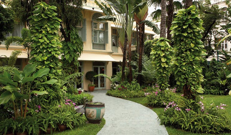 Mandarin Oriental Bangkok Thailand author's wing exterior garden path 