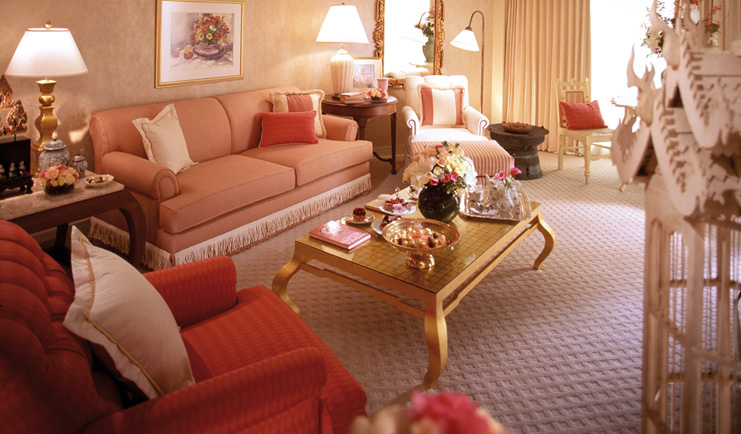 Mandarin Oriental Bangkok Thailand Barbara Cartland lounge sofa traditional decor