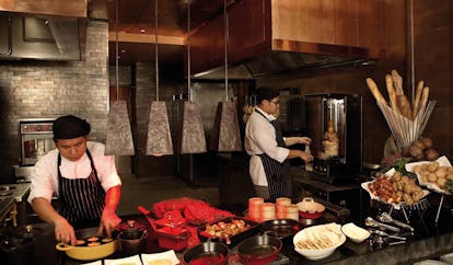 Mandarin Oriental Bangkok Thailand barbeque restaurant chefs preparing food 