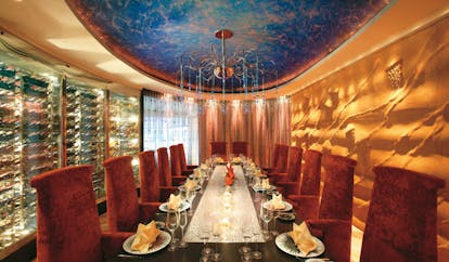 Mandarin Oriental Bangkok Thailand Lord Jim’s private dining room opulent modern decor