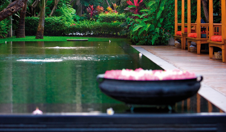 Mandarin Oriental Bangkok Thailand outdoor infinity pool gardens flowers