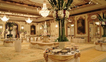 Mandarin Oriental Bangkok Thailand royal ballroom opulent decor indoor dining room