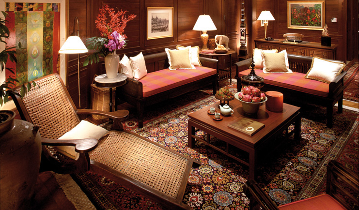 Mandarin Oriental Bangkok Thailand Siam suite lounge sofas chaise longue opulent decor