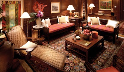 Mandarin Oriental Bangkok Thailand Siam suite lounge sofas chaise longue opulent decor