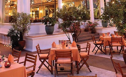 Mandarin Oriental Bangkok Thailand terrace dining outdoor dining area 