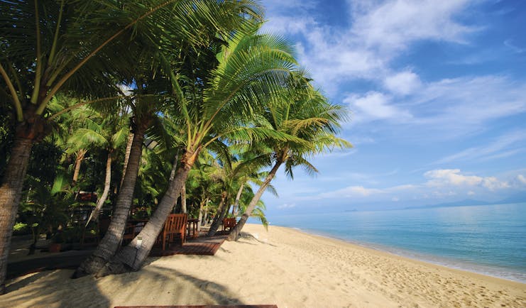Santiburi Resort Thailand beach white sand sea palm trees