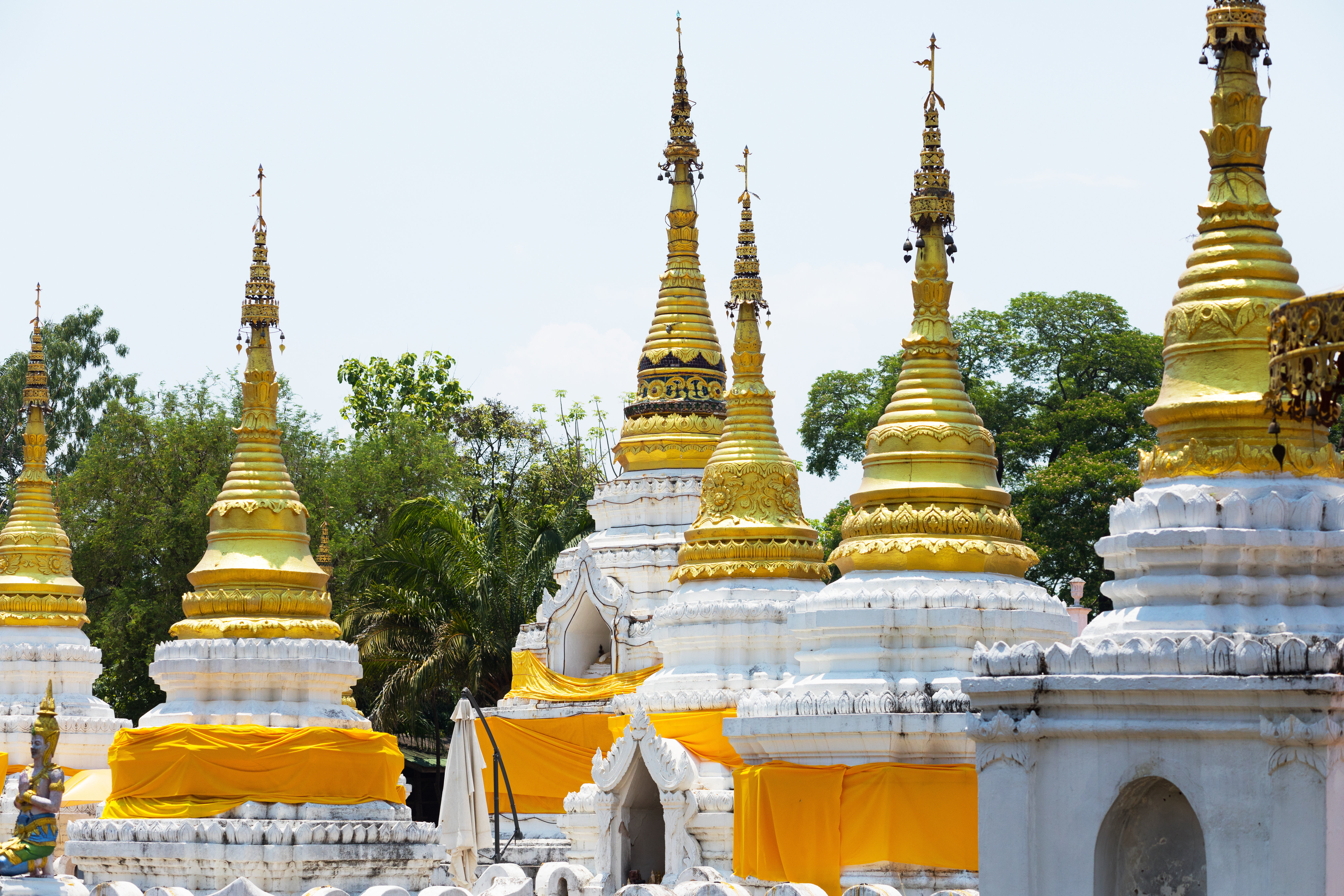 Pagodas in the temple Wat Jedee Sound in Thailand