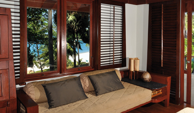 The Surin Phuket Thailand terrace sofa on outdoor terrace area 