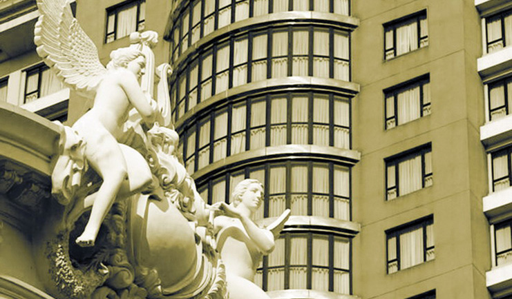 Caravelle Hotel Vietnam facade sculpture of cherubs