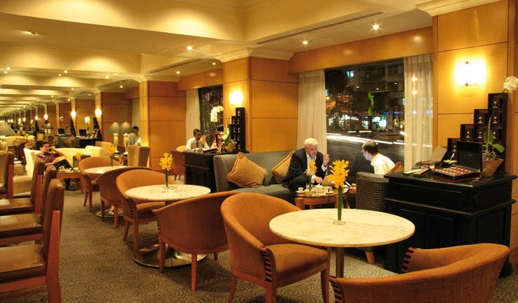 Caravelle Hotel Vietnam lounge sitting area street view classic decor 