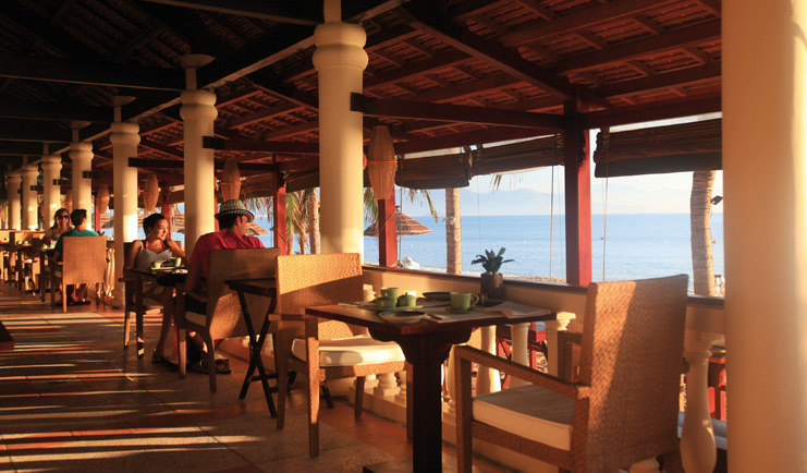 Evason Ana Mandara Resort Vietnam Ana pavilion covered dining area ocean view