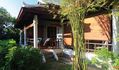 Evason Ana Mandara Resort Vietnam deluxe sea view bungalow balcony gardens