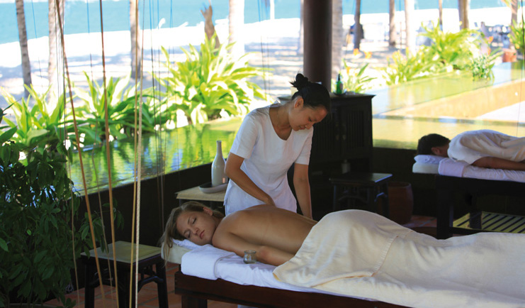 Evason Ana Mandara Resort Vietnam massage in spa with ocean view