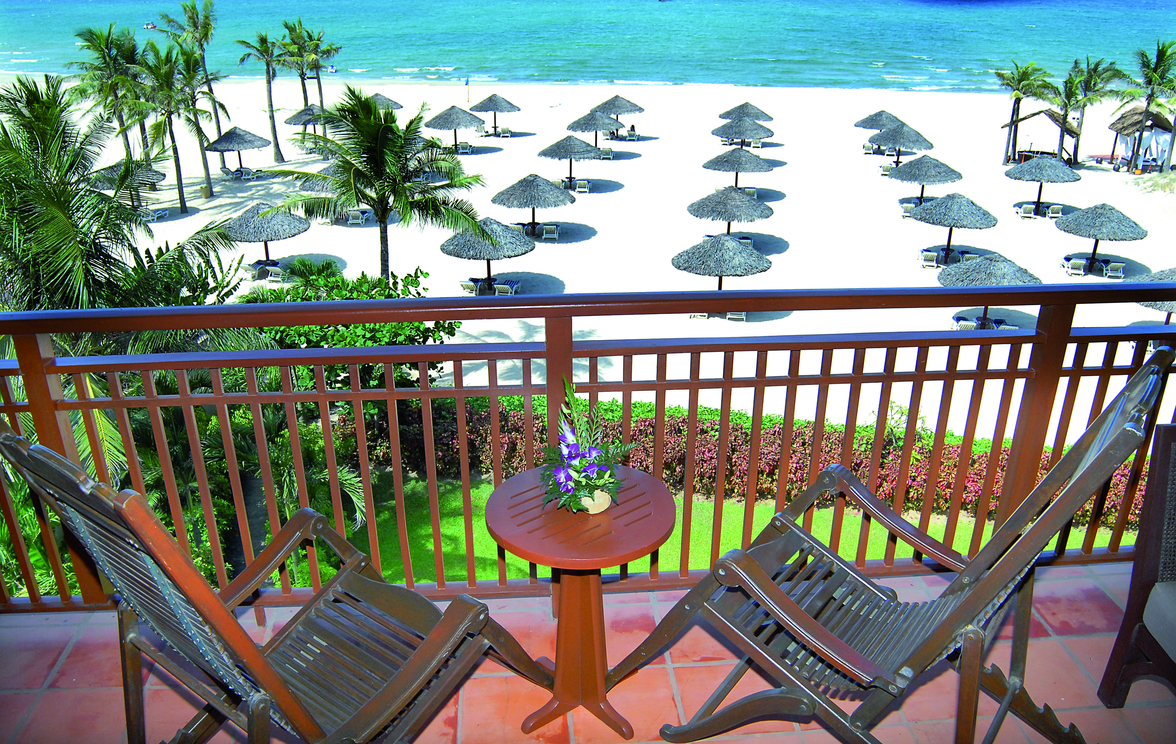 Furama Resort Vietnam ocean balcony outdoor private seating area overlooking beach