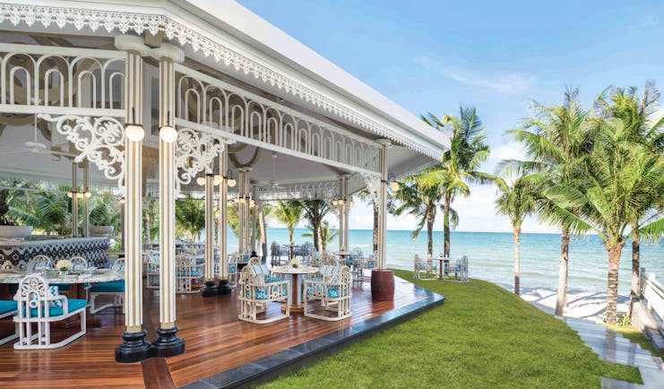 JW Marriott Phu Quoc Vietnam beach bar covered bar seating area overlooking beach