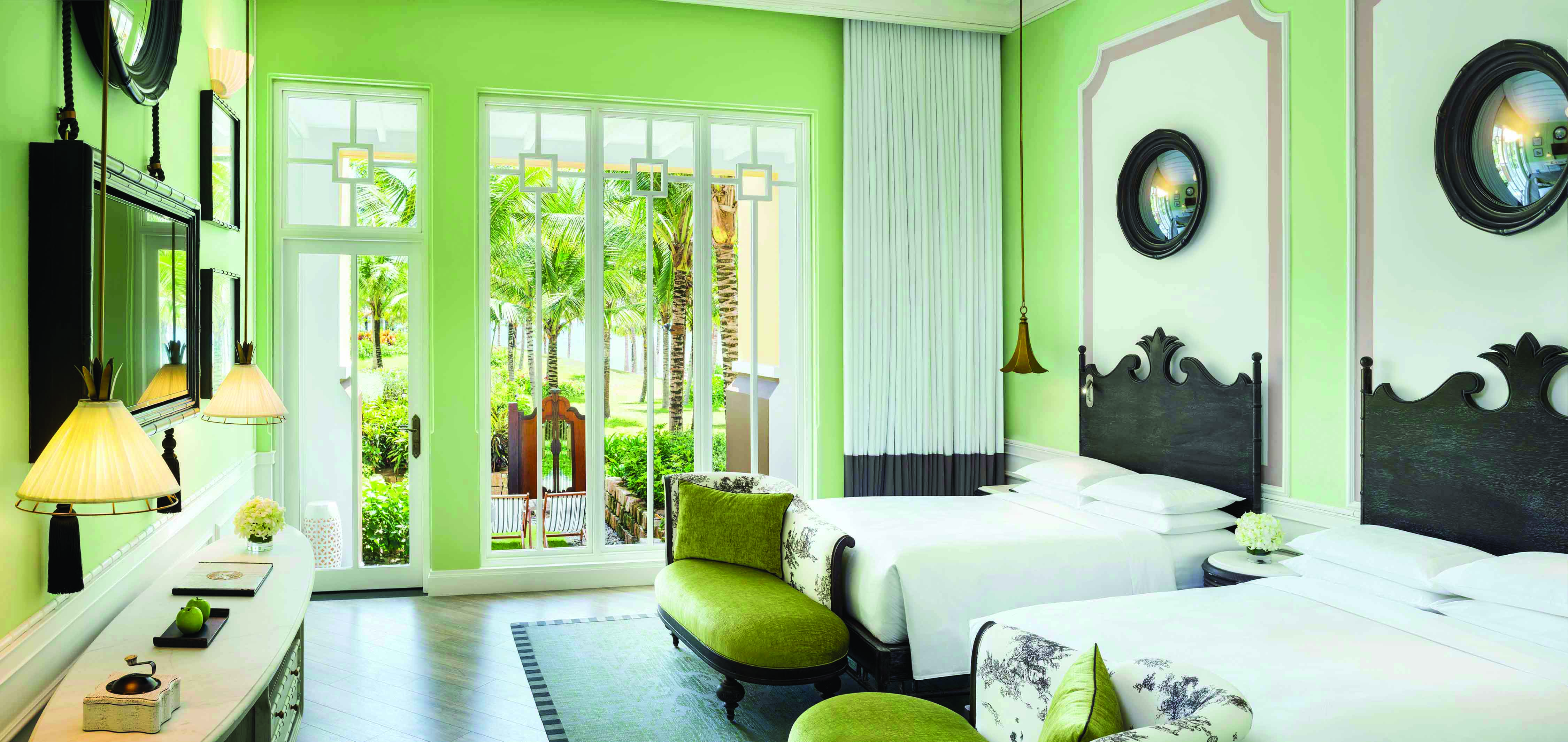 JW Marriott Phu Quoc Vietnam le jardin guestroom beds armchairs elegant décor garden views 