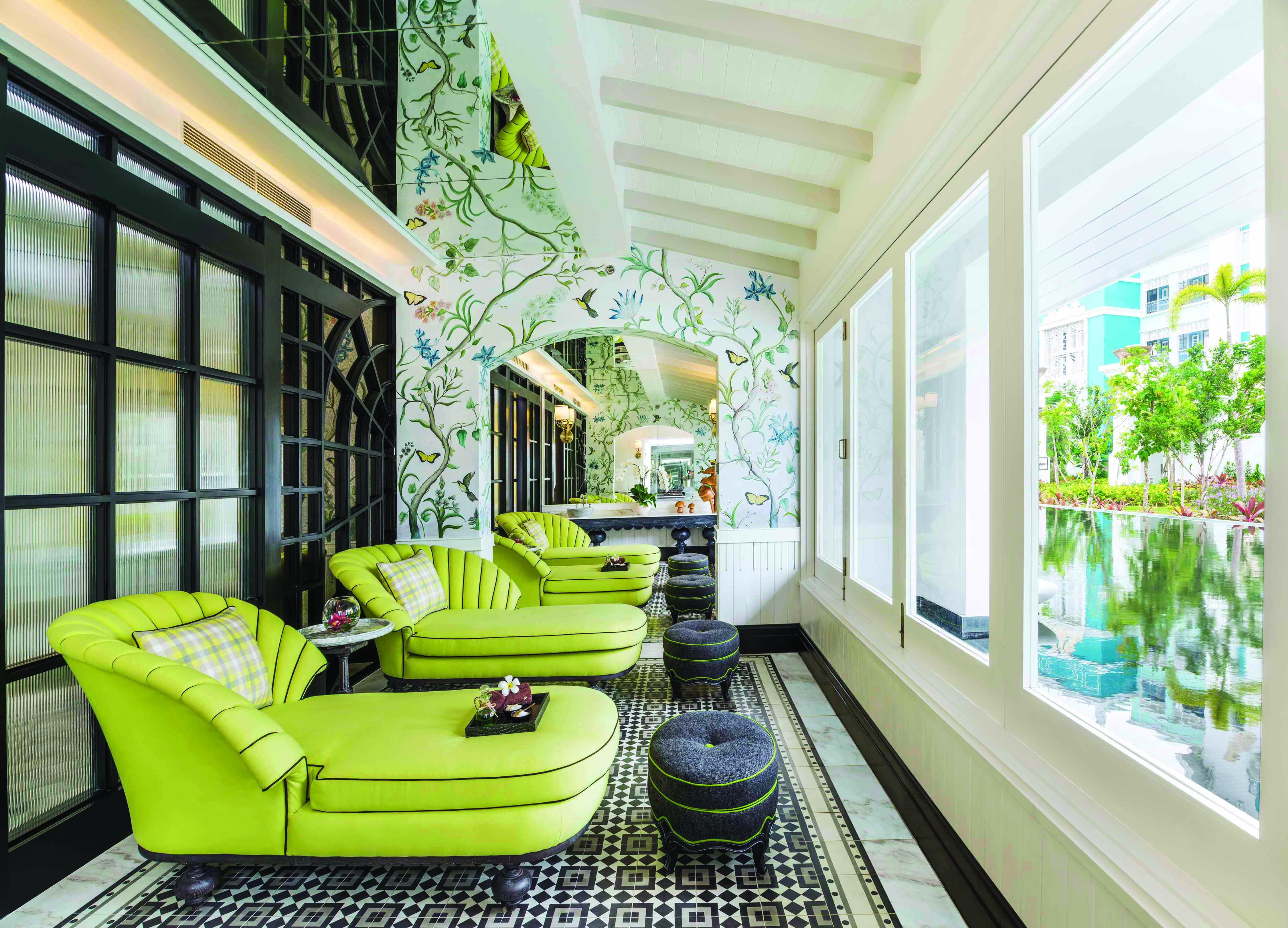 JW Marriott Phu Quoc Vietnam spa lounge area elegant décor chaise lounges 