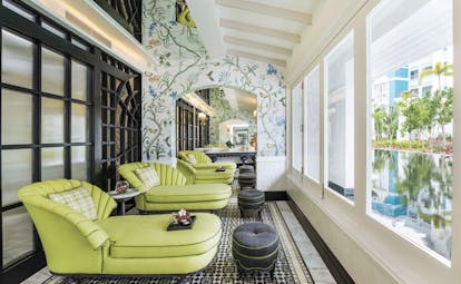JW Marriott Phu Quoc Vietnam spa lounge area elegant décor chaise lounges 