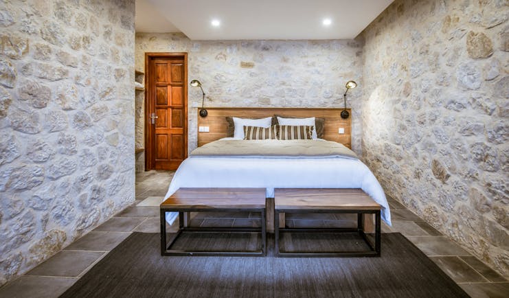 Topas Ecolodge suite bungalow bedroom, bed, modern decor