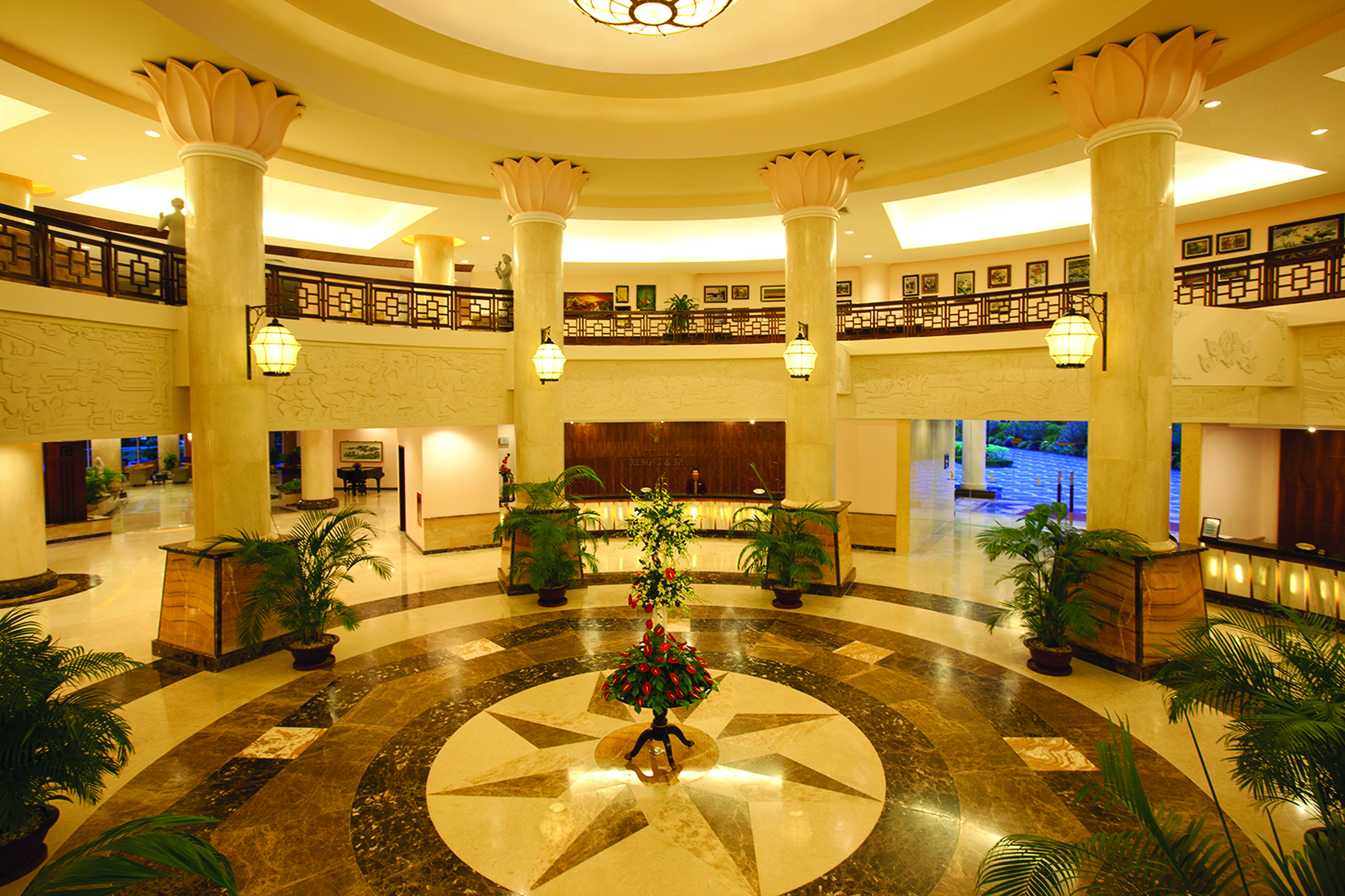 Vinpearl Luxury Nha Trang Vietnam lobby tiled floors grand architecture