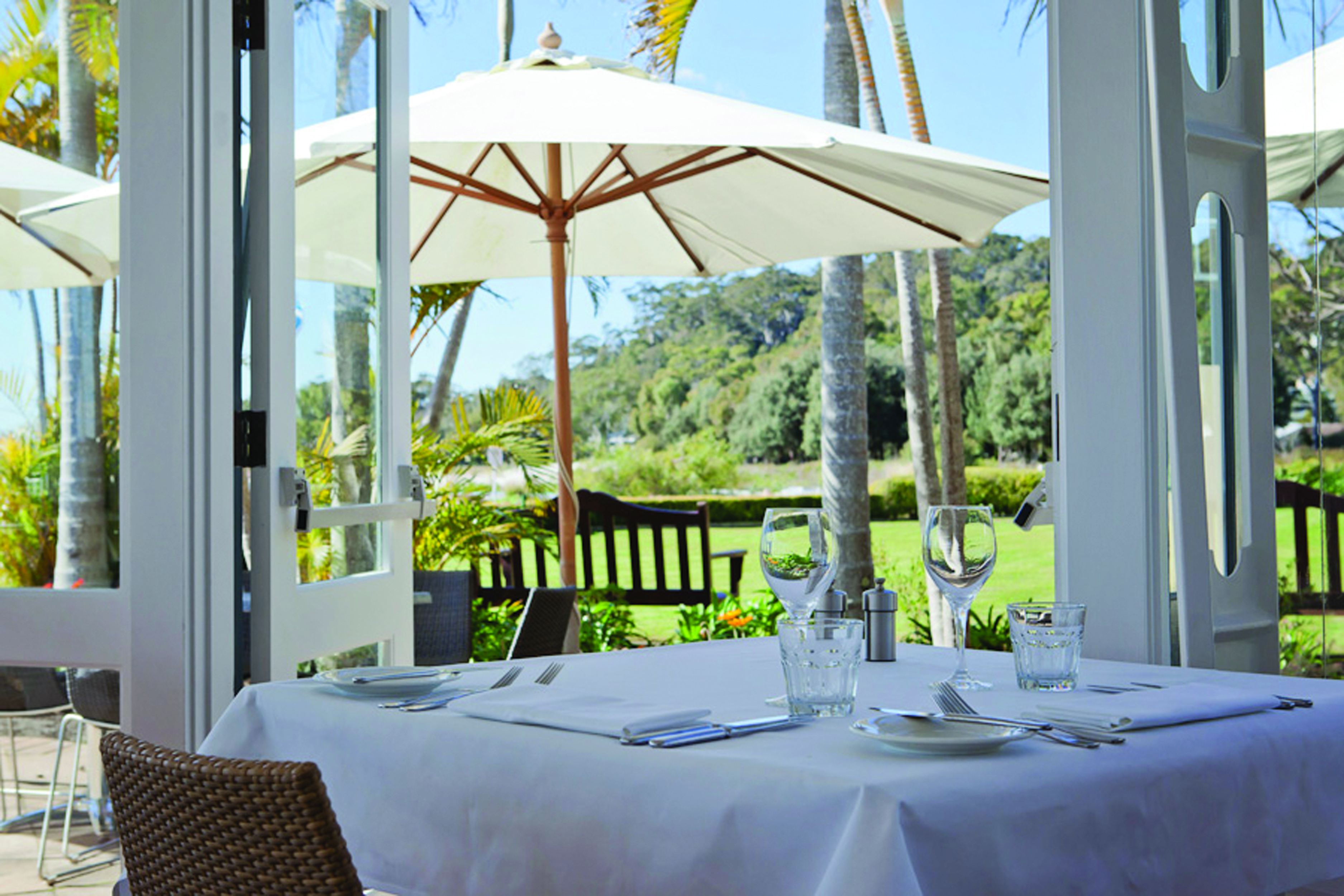 Anchorage Port Stephens New South Wales and Sydney restaurant with doors to gardens