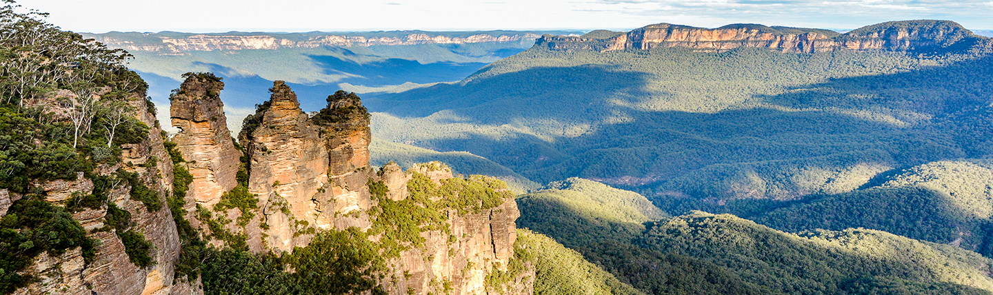 Mountains and rolling tree-covered hills New South Wales