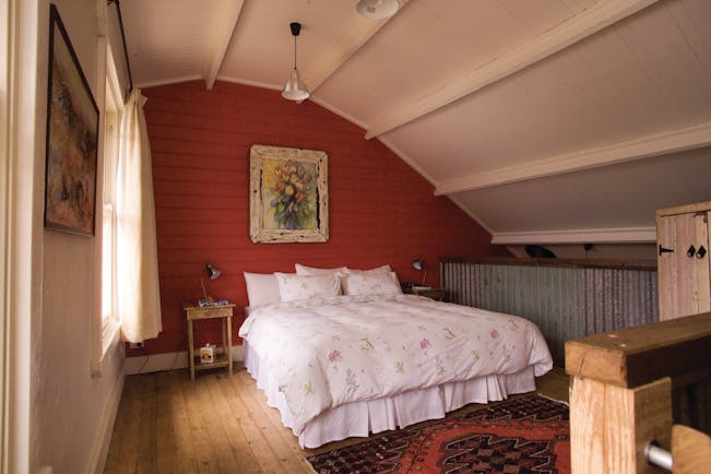 Old Leura Dairy New South Wales Buttercup Barn mezzanine loft bedroom with flower painting