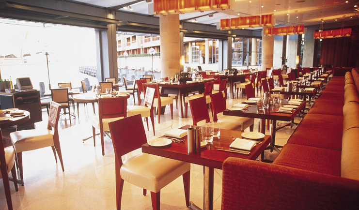 Park Hyatt Sydney restaurant with large floor to ceiling windows